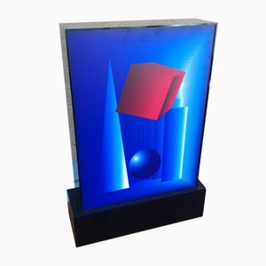 Red, White, and Blue Acrylic Glass Table Lamp, 2000s
