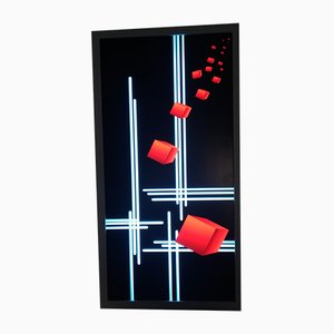 Red and Blue Acrylic Glass Sconce, 2000s