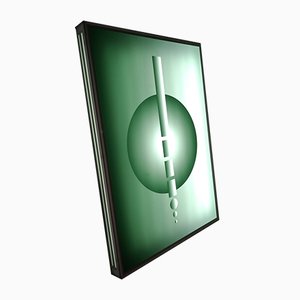 Applique Murale en Verre Acrylique Vert, 2000s