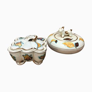 Italian Modern Ceramic Deruta Boxes, 1960s, Set of 2