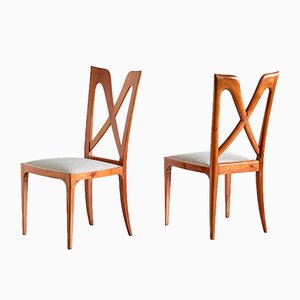 Vintage Italian Cherrywood Dining Chairs by Don Ulderico Alberto Carlo Forni, 1940s, Set of 6