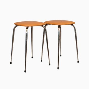 Französische Lounge Hocker aus Kunstleder, 1960er