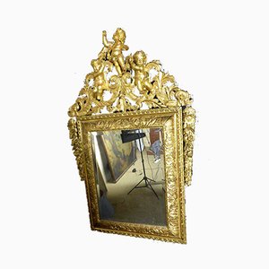 Espejo Regency antiguo de madera dorada