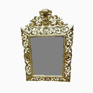 Espejo XIX antiguo de madera dorada