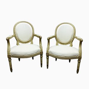 Fauteuils Style Louis XVI Antique, Set de 2