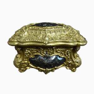 Joyero Napoleon III antiguo de bronce