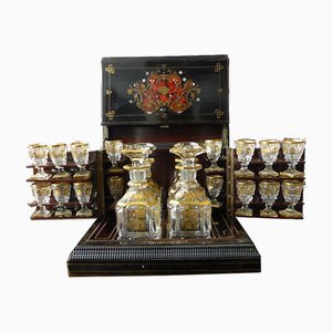 Set de Liqueur Antique Napoléon III en Marqueterie