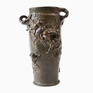 Vaso Art Nouveau in bronzo di Gustave-Joseph Cheret