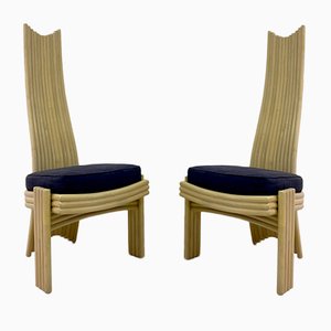 Chaises de Salon en Bambou, 1980s, Set de 8
