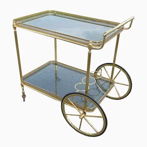 Neoclassical French Brass Serving Trolley, 1960s