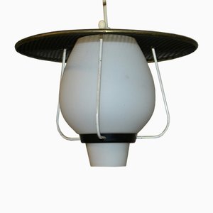 Schwarze Mid-Century Deckenlampe, 1950er