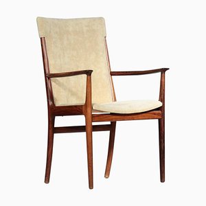 Fauteuil Scandinave en Palissandre & Velours par Kai Lyngfeldt Larsen pour Soren Willadsen, 1960s