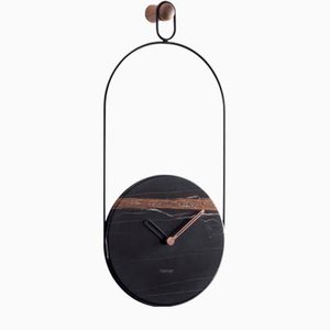 Horloge Murale Noire & Sahara Noir Eslabon par Andrés Martínez pour Nomon