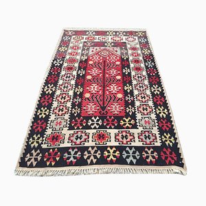 Türkischer Vintage Shabby Kilim Teppich aus Wolle 180x108cm