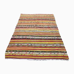 Tappeto grande Kilim vintage in lana, Medio Oriente, Turchia, 213x150 cm