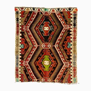 Large Vintage Turkish Square Wool Kilim Rug 190 x 155 cm