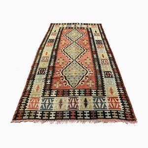 Alfombra Kilim turca vintage mediana de 185x98 cm