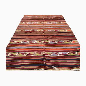 Tapis Kilim Vintage en Laine Harbée, Turquie, 390x150cm