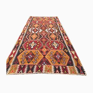 Tapis Kilim Vintage en Laine de Shabby 358x164 cm