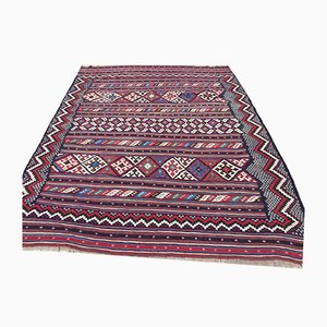 Türkischer Vintage Kilim Teppich mit Shabby-Wolle 210x160cm