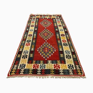 Türkischer mittlerer marokkanischer Vintage Kilim 1906 Shably Kelim 190 x 112 cm