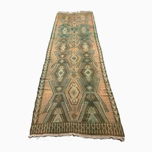 Tappeto Kilim grande vintage di lana 405x136 cm, Turchia