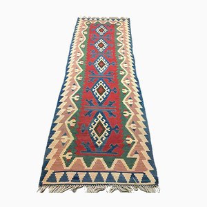 Alfombra turca Kilim Kilim turca vintage de 262x75 cm