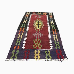 Tappeto Kilim vintage da casa di campagna in lana, Turchia