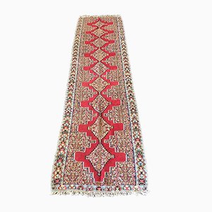 Alfombra de pasillo Senneh Kilim Mid-Century vintage hecha a mano