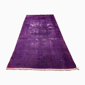 Vintage Turkish Distressed Overdyed Wool Rug