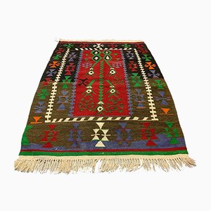 Alfombra Kilim turca vintage pequeña de lana