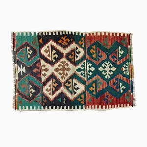 Small Vintage Traditional Turkish Wool Kilim Rug