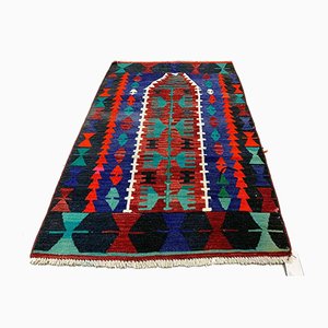 Kleiner türkischer Vintage Boho Kelim Teppich