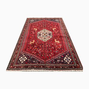 Handgeknüpfter Vintage Shiraz Teppich aus traditionellem Nahen Osten aus Wolle