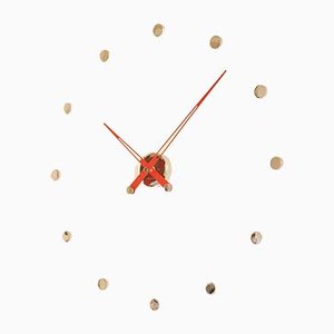 Horloge Rodon 12 Chrome & Rouge par Jose Maria Reina pour Nomon