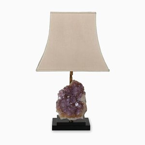 Belgische Amethyst Tischlampe, 1970er