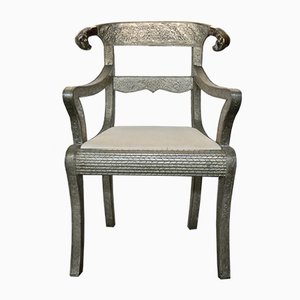 Fauteuils Vintage Argentés, Set de 3