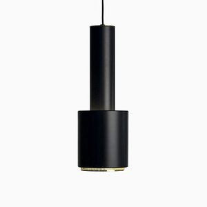 Black & Brass A110 Hand Grenade Ceiling Lamp by Alvar Aalto for Artek, 1950s
