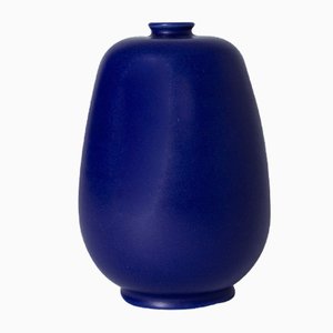 Blue Stoneware Vase by Eric & Inger Triller for Tobo, 1950s