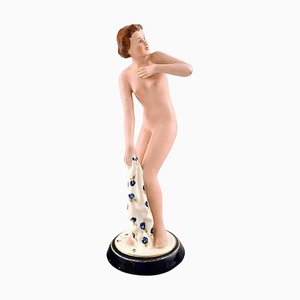 Art Deco Porzellan Royal Dux Naked Woman, 1930er