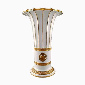 Trompetenförmige Vase mit goldener Dekoration von Royal Copenhagen, 1950er