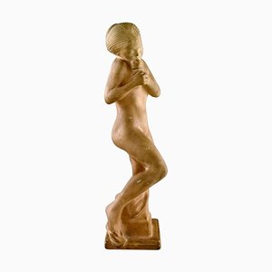 Eve with the Apple Figure in Earthenware by Kai Nielsen for Kähler, 1920s