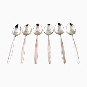 Cuillères à Dessert, Soupe et Dessert Cypres en Argent Sterling de Georg Jensen, Set de 6