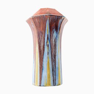 French Polychrome Glaze Ceramic Vase, 1930s