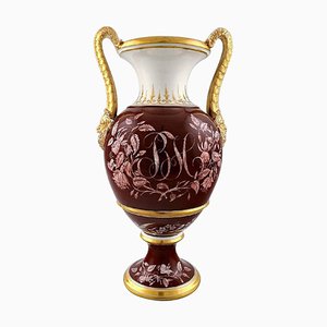 Große Vase in Lila mit Griffen in Gold von Bing & Grondahl, 1888