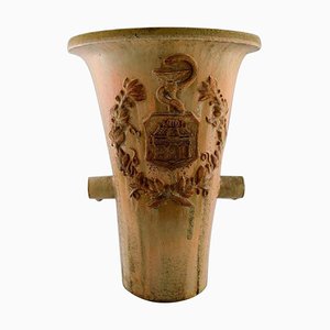 Kolossale Vase aus glasierten Keramiken mit Asklepiosäule von Arne Bang, 1933