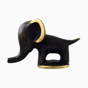 Black Gold Line Elephant in Bronze by Walter Bosse for Herta Baller, 1950s