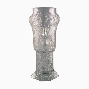 Birke Stub Vase aus Klarem Kunstglas von Eugen Montelin für Reijmyre Glass, 1974