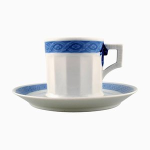 Blue Fan Coffee Cup with Saucer from Royal Copenhagen, 20th Century, Set of 34