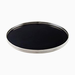 Fisher Silversmiths Serving Tray in Sterling Silver and Ebonite, 1960s